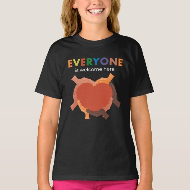 Everyone Is Welcome Here Diversity Inclusion Equal T-Shirt (Front)