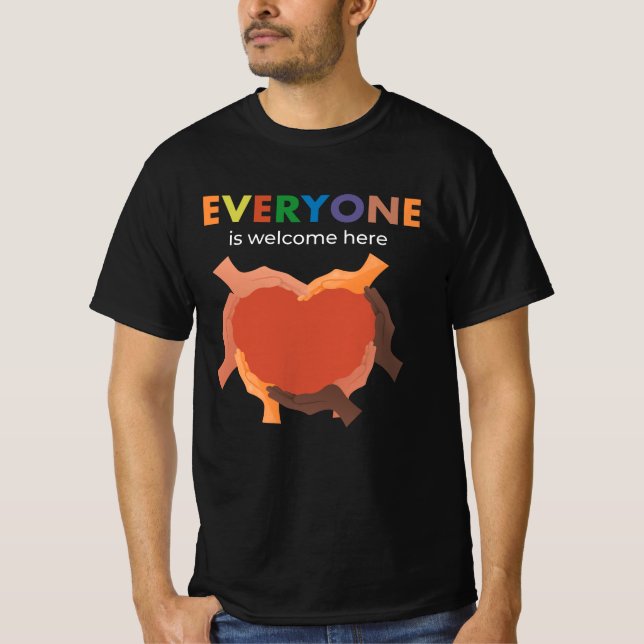 Everyone Is Welcome Here Diversity Inclusion Equal T-Shirt (Front)