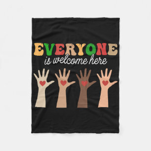 Everyone Is Welcome Here Funny Teacher Quote Women Fleece Blanket