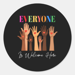 Everyone Is Welcome Here Idaho Teacher 14 Classic Round Sticker