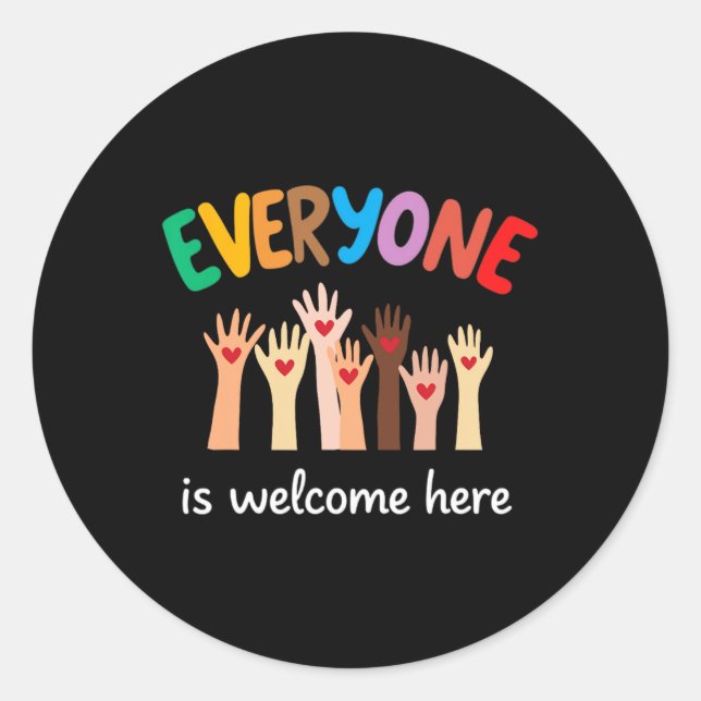 Everyone Is Welcome Here Idaho Teacher 16  Classic Round Sticker (Front)