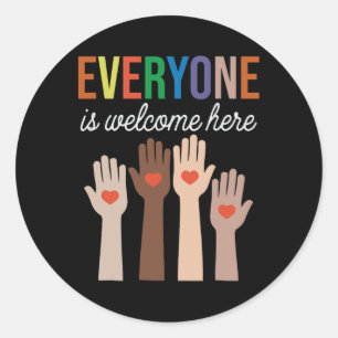 Everyone Is Welcome Here Idaho Teacher 19  Classic Round Sticker