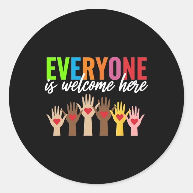 Everyone Is Welcome Here Idaho Teacher 20  Classic Round Sticker (Front)