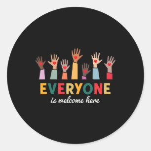 Everyone Is Welcome Here Idaho Teacher 23  Classic Round Sticker