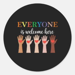 Everyone Is Welcome Here Idaho Teacher 28  Classic Round Sticker