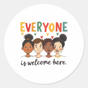 Everyone Is Welcome Here Idaho Teacher 30 Classic Round Sticker