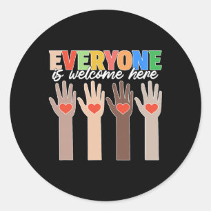 Everyone Is Welcome Here Idaho Teacher 31  Classic Round Sticker