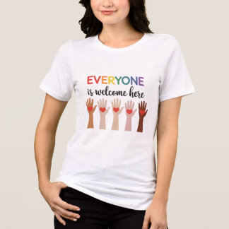 Everyone Is Welcome Here Idaho Teacher 4  Tri-Blend Shirt