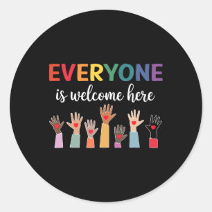 Everyone Is Welcome Here Idaho Teacher 52  Classic Round Sticker