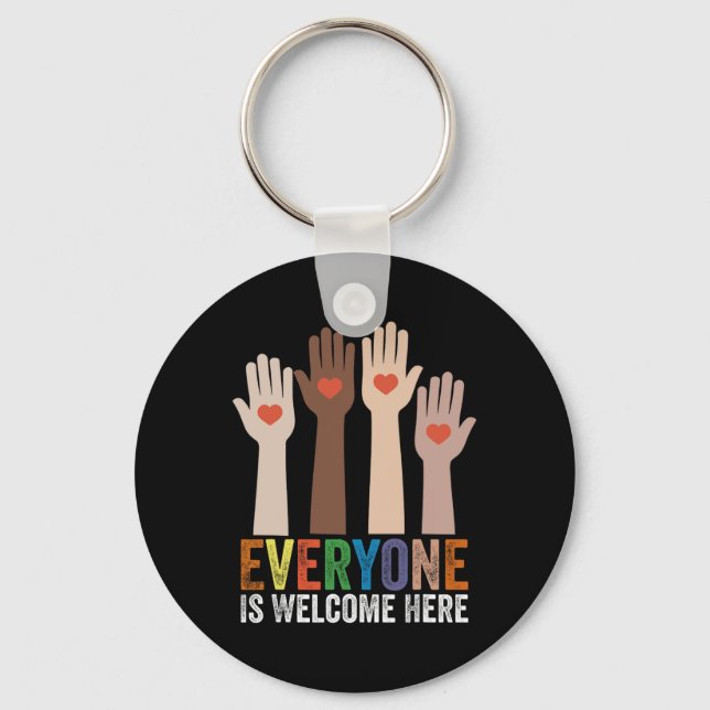 Everyone Is Welcome Here Idaho Teacher 54  Key Ring (Front)