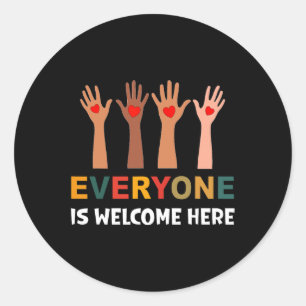 Everyone Is Welcome Here Idaho Teacher 55  Classic Round Sticker