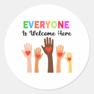 Everyone Is Welcome Here Idaho Teacher 60  Classic Round Sticker