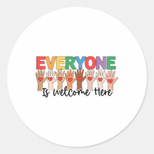 Everyone Is Welcome Here Idaho Teacher 68 Classic Round Sticker