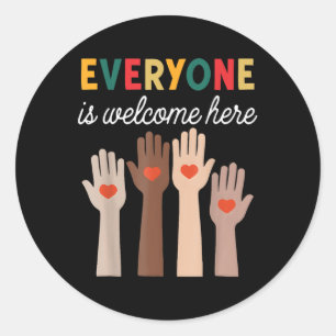 Everyone Is Welcome Here Idaho Teacher _7 Classic Round Sticker
