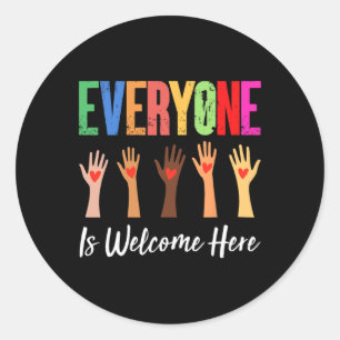 Everyone Is Welcome Here Idaho Teacher 80  Classic Round Sticker