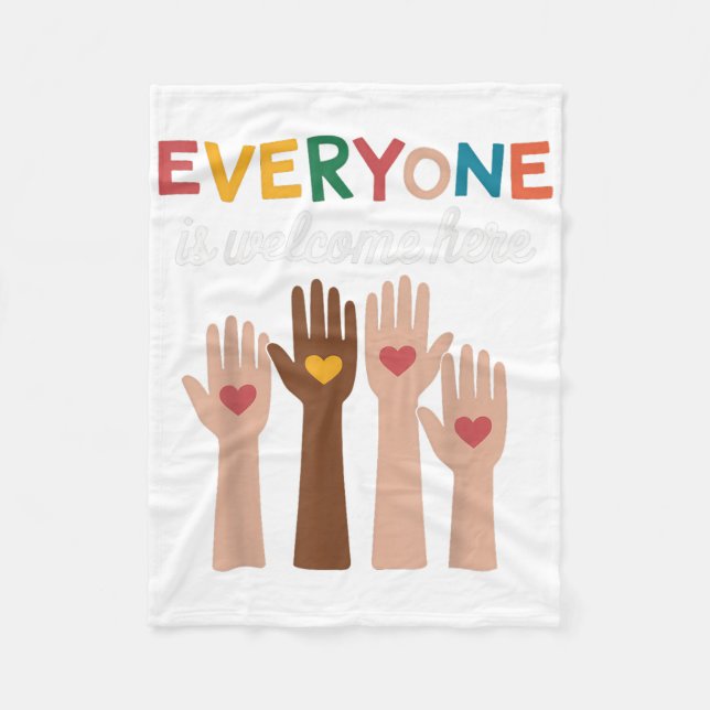 Everyone Is Welcome Here Idaho Teacher _9  Fleece Blanket (Front)