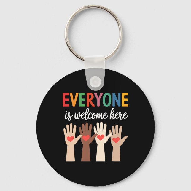 Everyone Is Welcome Here Idaho Teacher 9  Key Ring (Front)