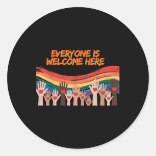 Everyone Is Welcome Here Idaho Teacher Classic Round Sticker