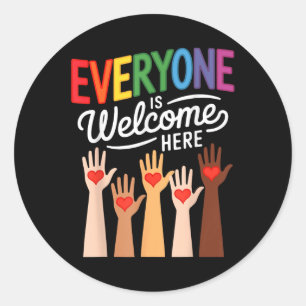 Everyone Is Welcome Here Idaho Teacher Classic Round Sticker