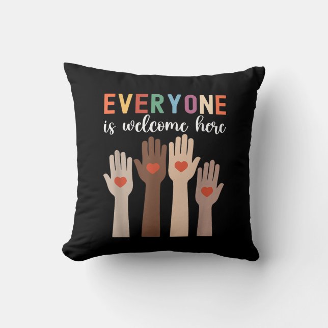 Everyone Is Welcome Here Idaho Teacher Cushion (Front)
