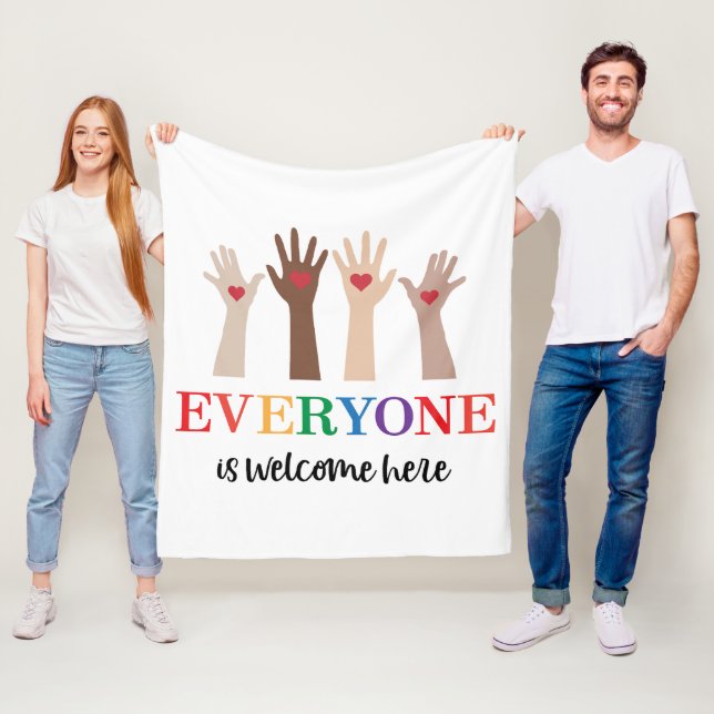 Everyone Is Welcome Here Idaho Teacher Fleece Blanket (In Situ)