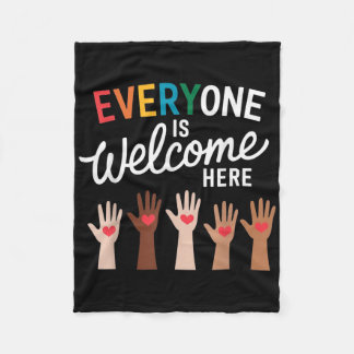 Everyone Is Welcome Here Idaho Teacher Fleece Blanket