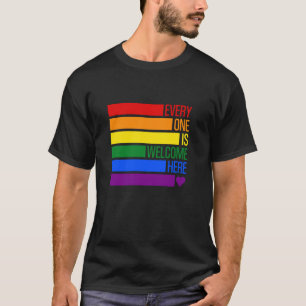 Everyone Is Welcome Here Idaho Teacher funny Gay L T-Shirt