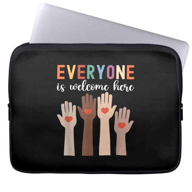 Everyone Is Welcome Here Idaho Teacher Laptop Sleeve (Front)