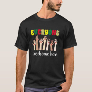 Everyone Is Welcome Here Idaho Teacher Lover Heart T-Shirt