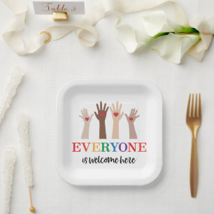 Everyone Is Welcome Here Idaho Teacher Paper Plate