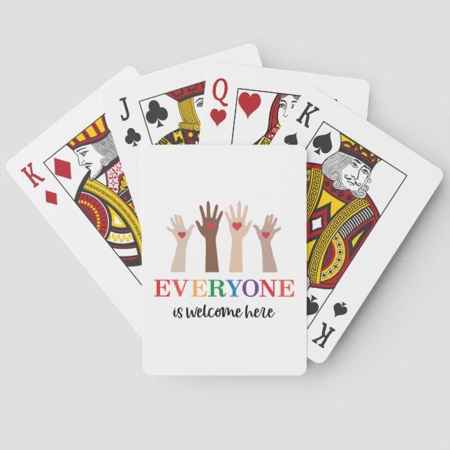 Everyone Is Welcome Here Idaho Teacher Playing Cards (Back)