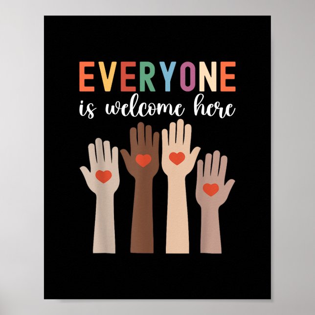 Everyone Is Welcome Here Idaho Teacher Poster (Front)