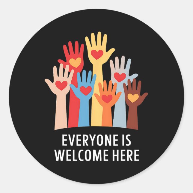 Everyone Is Welcome Here Idaho Teacher Remove Welc Classic Round Sticker (Front)