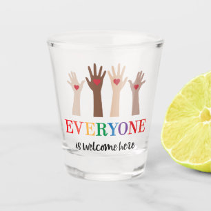 Everyone Is Welcome Here Idaho Teacher Shot Glass
