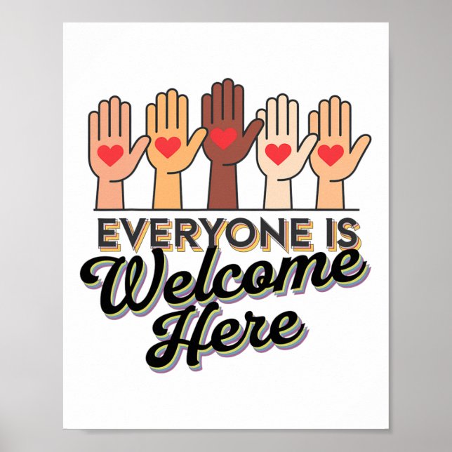 Everyone Is Welcome Here Idaho Teacher Support Mar Poster (Front)