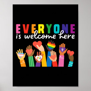 Everyone Is Welcome Here Idaho Teacher Support Men Poster