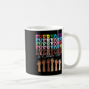 Everyone Is Welcome Here Retro Groovy Diversity Te Coffee Mug