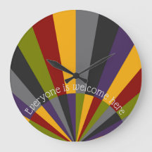 Everyone is Welcome Here Sunrise Sunset Wall Clock
