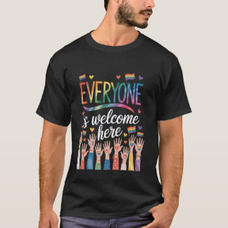 Everyone Is Welcome Here Teacher Womens Quote Idah T-Shirt