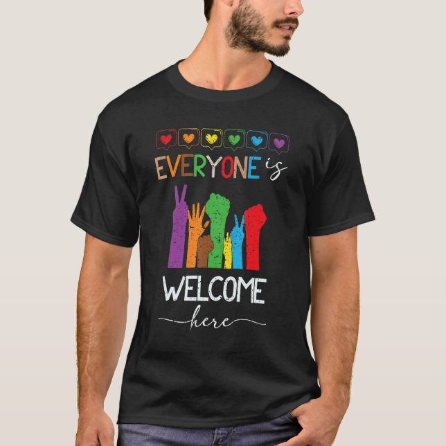 Everyone is welcome here Unity Day Anti Bullying A T-Shirt (Front)