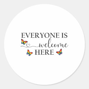 Everyone Is Welcome Shirtgay Pride Everyone Is Wel Classic Round Sticker