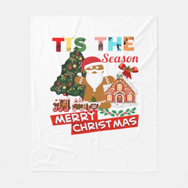 Everyone Loves A At Christmas Christmas Santas Com Fleece Blanket (Front)