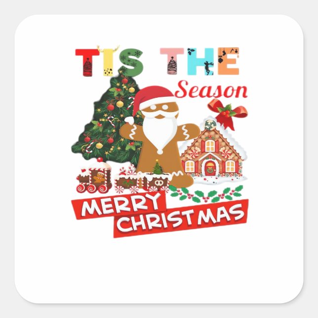 Everyone Loves A At Christmas Christmas Santas Com Square Sticker (Front)