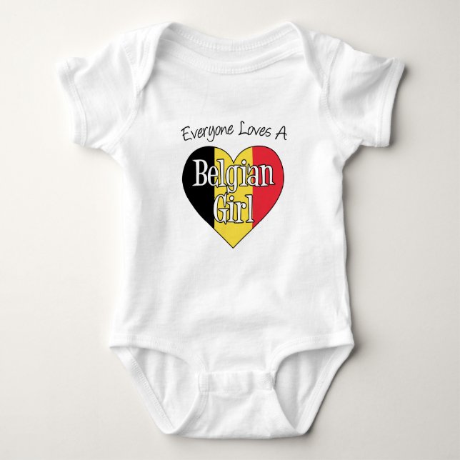 Everyone Loves A Belgian Girl Baby Bodysuit (Front)