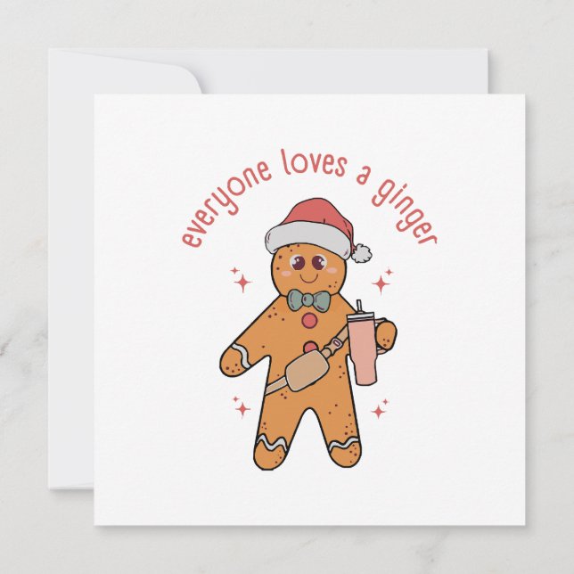 Everyone Loves A Ginger - Funny Christmas Invitation (Back)