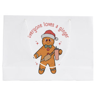 Everyone Loves A Ginger - Funny Christmas Large Gift Bag