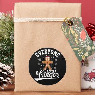 Everyone Loves A Ginger, Gingerbread Santa Xmas Classic Round Sticker