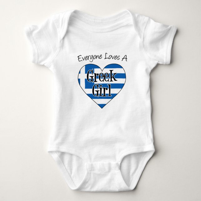 Everyone Loves A Greek Girl Baby Bodysuit (Front)