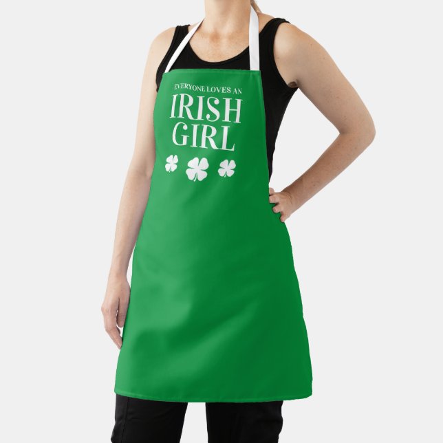 Everyone loves an Irish girl cute St Patrick's Day Apron (Insitu)