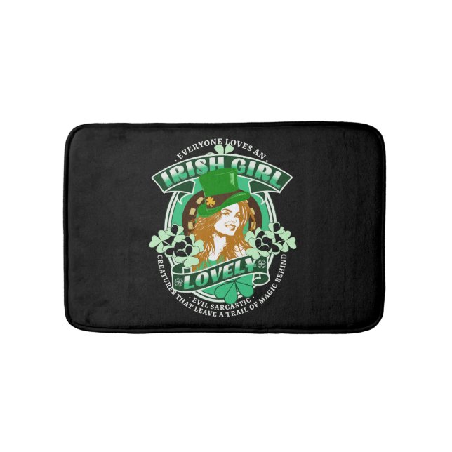Everyone Loves An Irish Girl St Patrick s Day Bath Mat (Front)